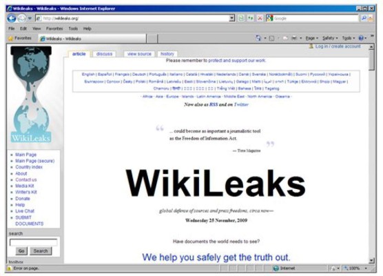 &nbsp;WikiLeaks filtra un nuevo informe que afecta a 50 países