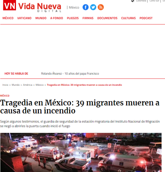 “Tragedia”: así informa el mundo la muerte de migrantes en un incendio en México