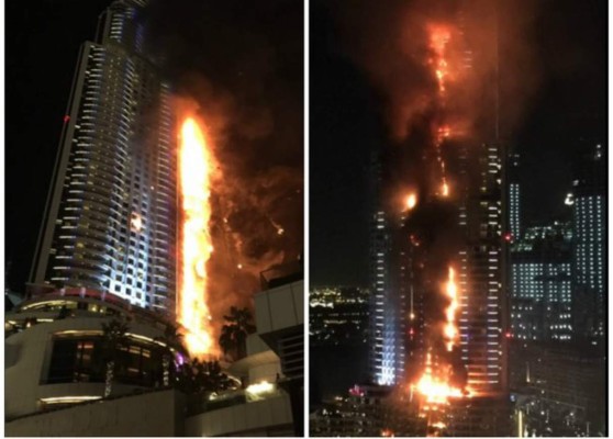 Dubái: enorme incendio en un hotel antes de celebraciones de Nochevieja