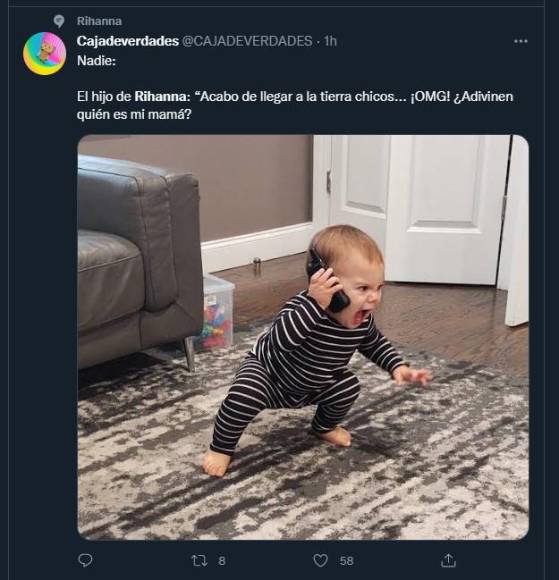Las redes explotan con memes por el primogénito de Rihanna