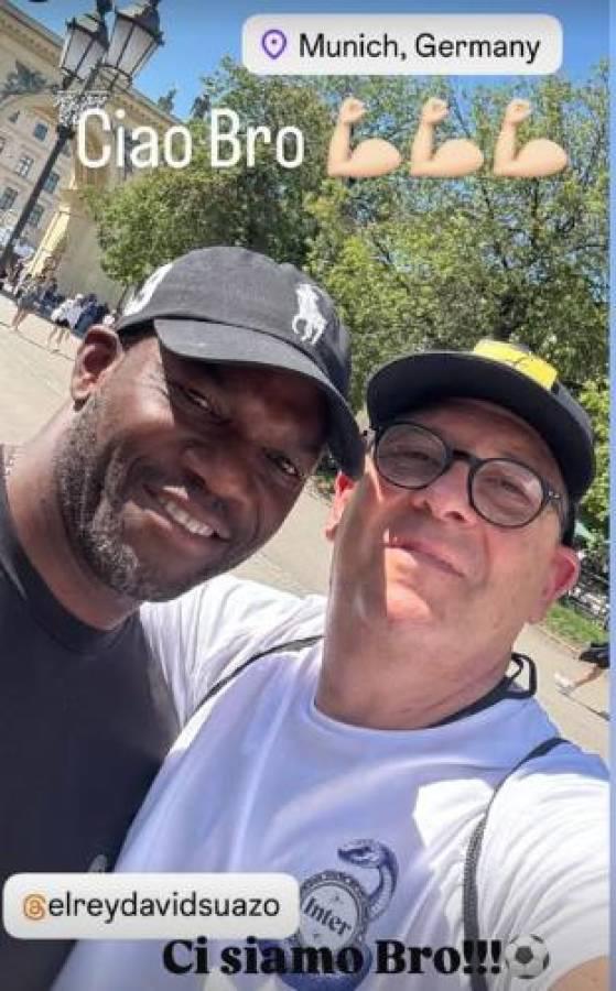 ¡Llegó David Suazo! Una fiesta la previa de la final de Champions League entre PSG vs Inter
