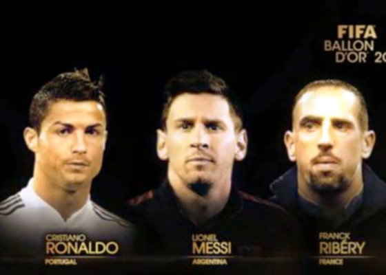 Messi, Ribéry y Ronaldo: final del Balón de Oro-2013