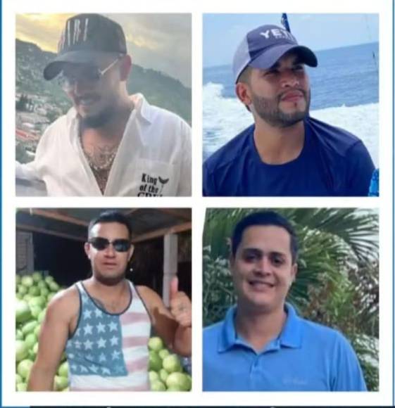 Los rostros de las cuatro víctimas de masacre, entre ellos un hijo del expresidente Porfirio Lobo