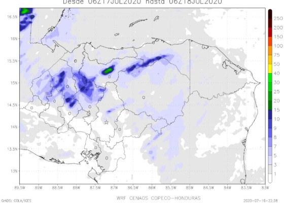 Ingreso de vaguada dejará lluvias en Honduras; continúa polvo del Sahara