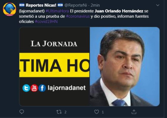 Así informaron medios internacionales que el presidente Hernández tiene covid-19