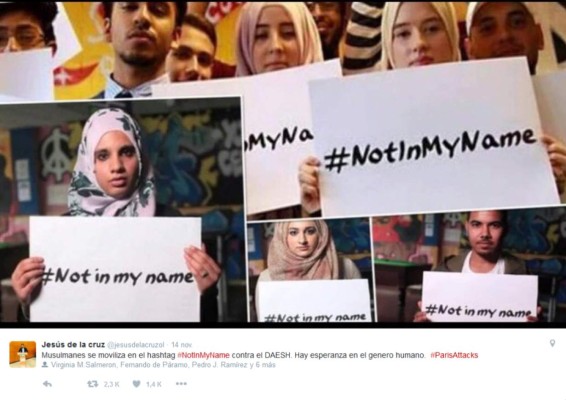 #NotInMyName: musulmanes de todo el mundo condenan los ataques en París