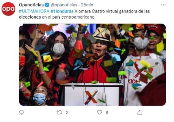 Medios internacionales destacan ventaja de Xiomara Castro en las elecciones