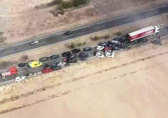 España: Colisión múltiple de 40 vehículos deja al menos 10 heridos&nbsp;&nbsp;