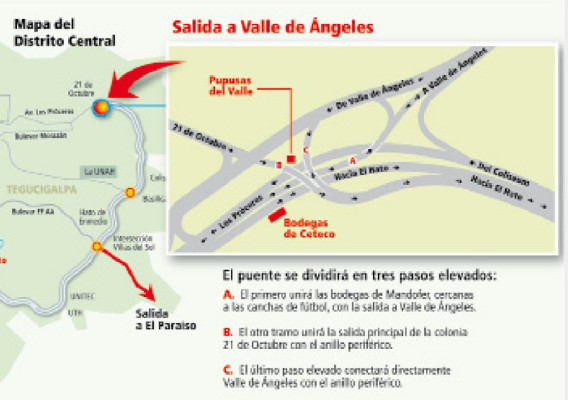 Moderno paso a desnivel en salida a Valle de Ángeles
