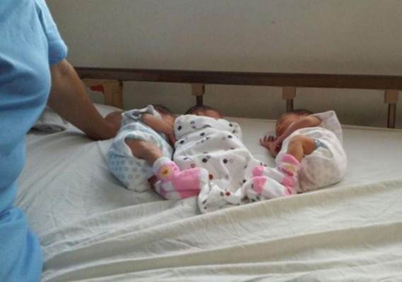 Hondureña da a luz a trillizos en el Materno Infantil