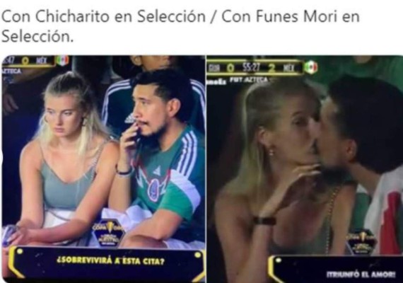Relación entre gringa y mexicano presentes en partido de Copa Oro causa revuelvo en redes con memes