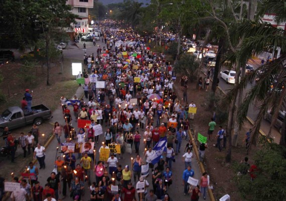 Marcha en San Pedro Sula.