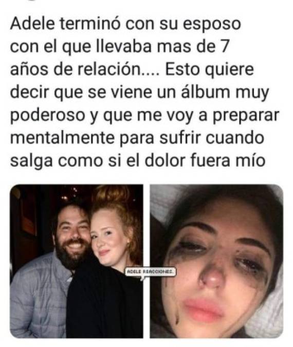 Memes sobre el divorcio de Adele y su esposo inundan las redes sociales