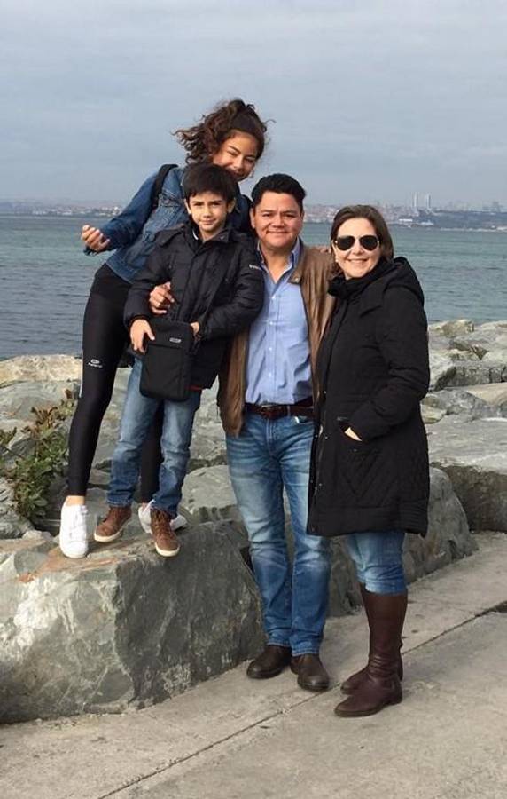 En 2016 junto a su familia.