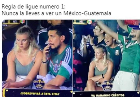 Relación entre gringa y mexicano presentes en partido de Copa Oro causa revuelvo en redes con memes