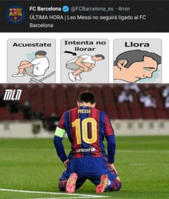 La salida de Messi del Barcelona provocó estos divertidos memes en las redes sociales