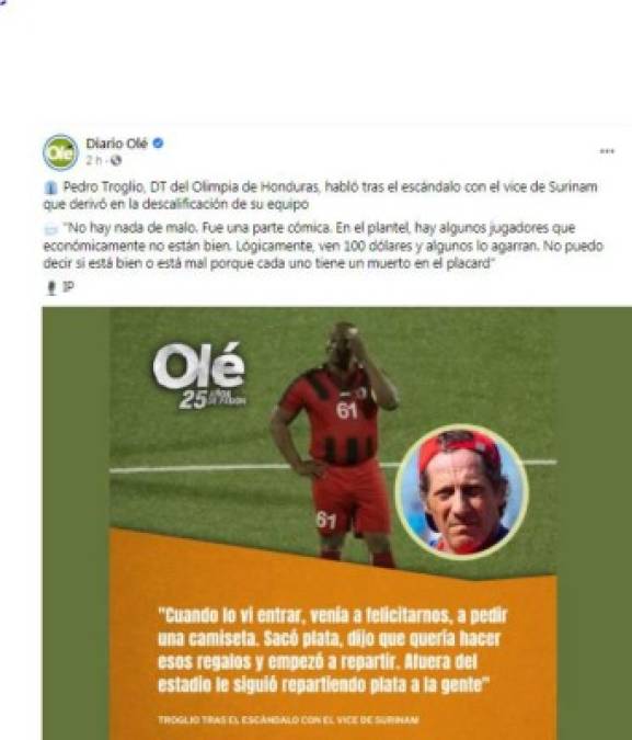 Reacción de la prensa internacional por la probable renuncia de Troglio del Olimpia
