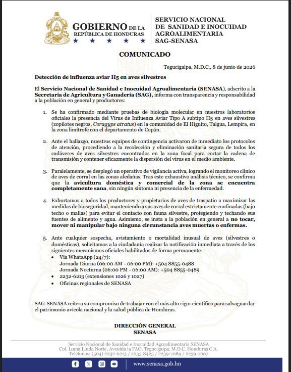 Autoridades de Senasa, informaron sobre la detección de los casos, por lo que recomiendan a la población algunas medidas de prevención.