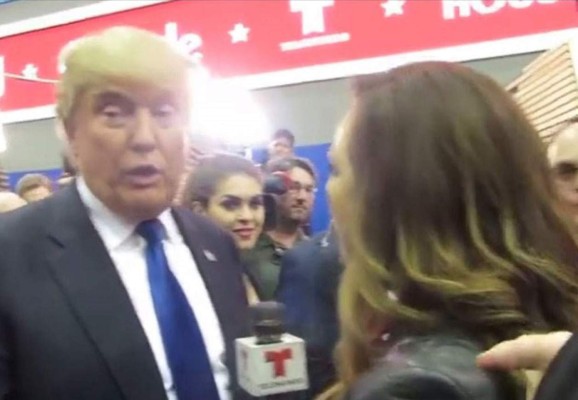 Sin titubeos, periodista hondureña Neida Sandoval confrontó a Donald Trump