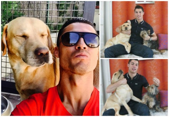 Los futbolistas posan junto a sus mejores amigos