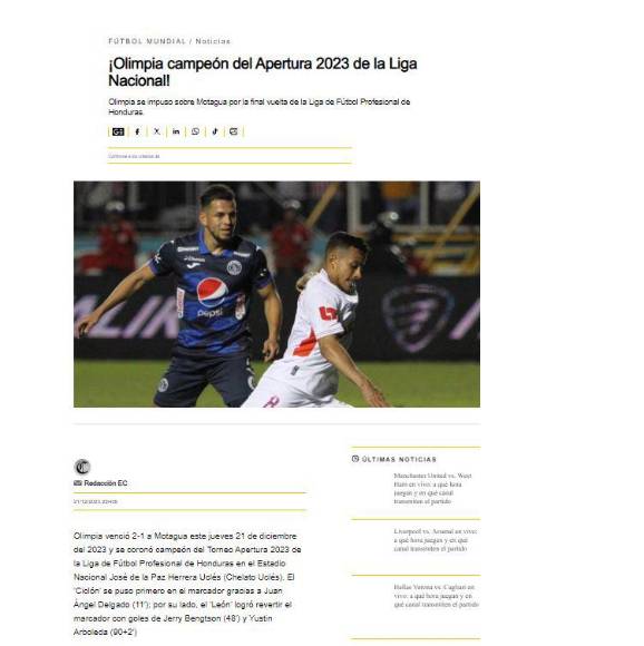 Prensa internacional destaca tricampeonato invicto del Olimpia de Troglio