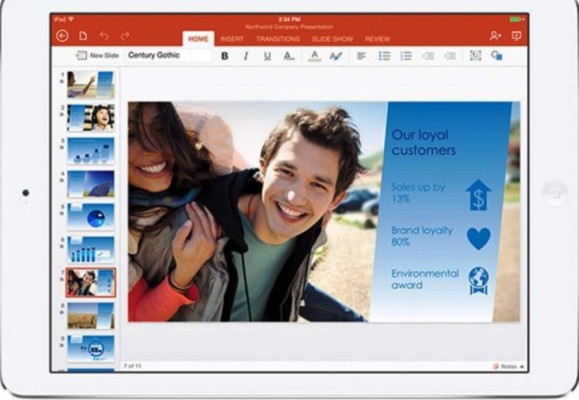 Microsoft lanzó Office para iPad