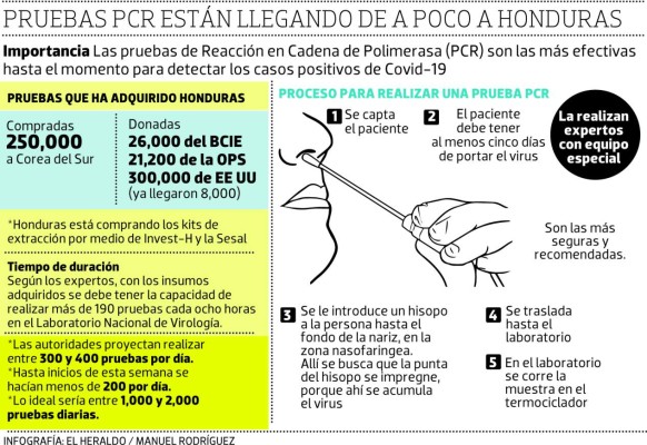Ahora proyectan hacer entre 300 y 400 pruebas PCR por día en Honduras
