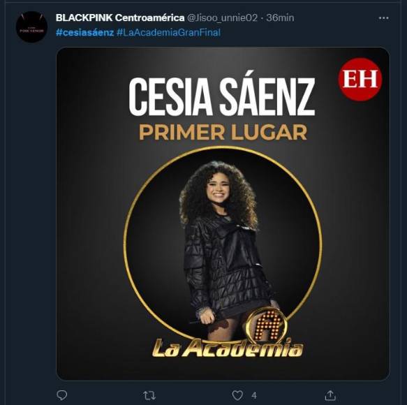 Así informó el mundo el triunfo de Cesia Sáenz en La Academia 20 años