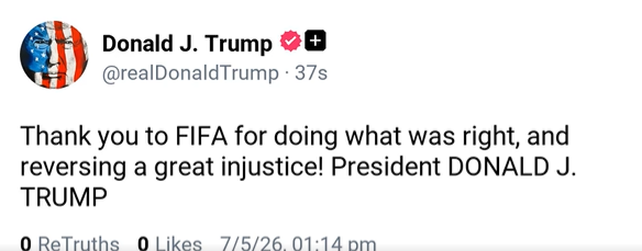 Escándalo en el Mundial 2026: La ayuda de la FIFA a Estados Unidos y respuesta de Donald Trump