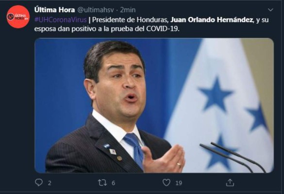 Así informaron medios internacionales que el presidente Hernández tiene covid-19