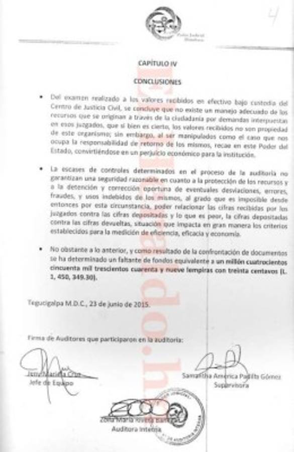Fiscalía abrirá línea de investigación por desaparición de L 1.4 millones en Poder Judicial de Honduras