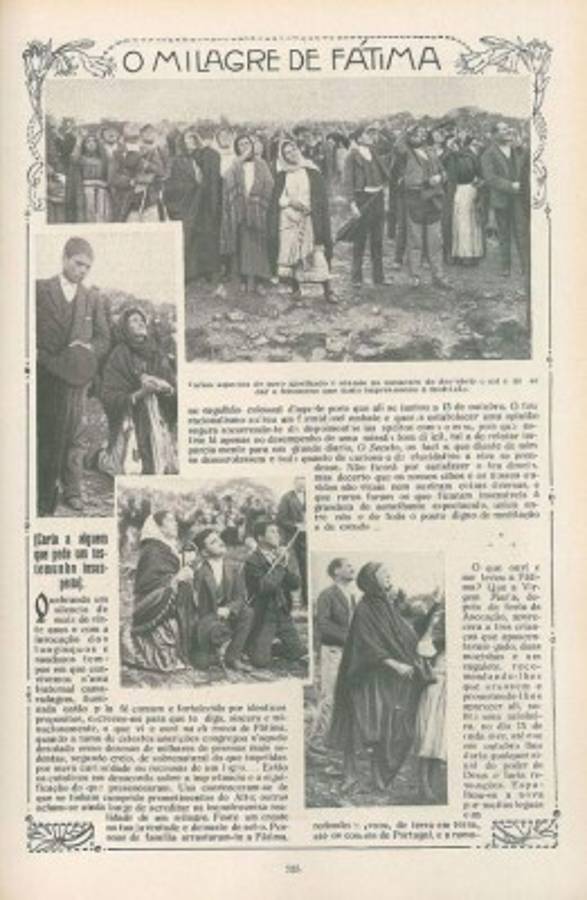 La tradición católica recoge que el 13 de octubre de 1917 ocurrió 'el milagro del sol', la última aparición de la advocación de María ante miles de personas y de la que dan fe varios periodistas de la época.