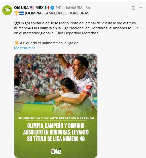 Lo que dicen los medios internacionales sobre título 40 del Olimpia
