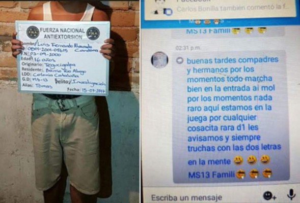 Capturan a dos supuestos 'banderas' de la Mara Salvatrucha (MS-13) en un mall de la capital de Honduras