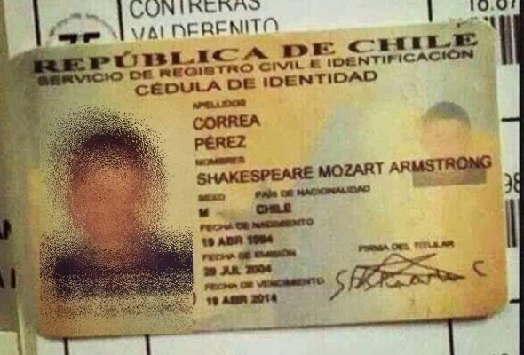 Los nombres más raros que se le puedan poner a una persona