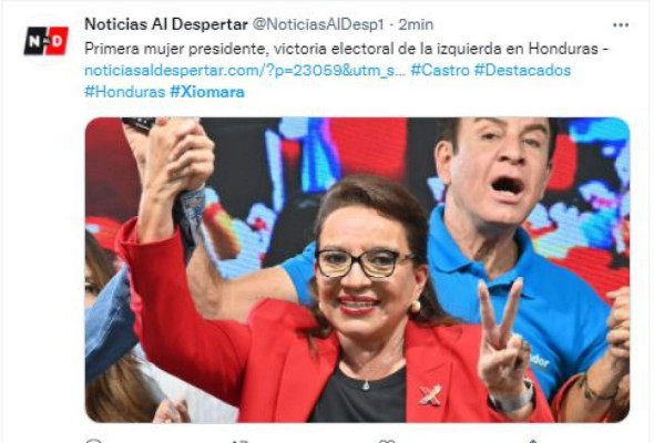 Así informan medios internacionales la virtual victoria de Xiomara Castro