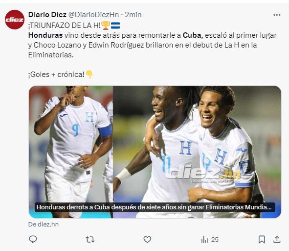 Así reaccionan medios nacionales e internacionales tras triunfo de Honduras ante Cuba