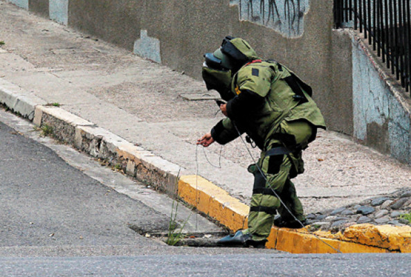 Encuentran granada de alto poder explosivo en calle de la capital de Honduras