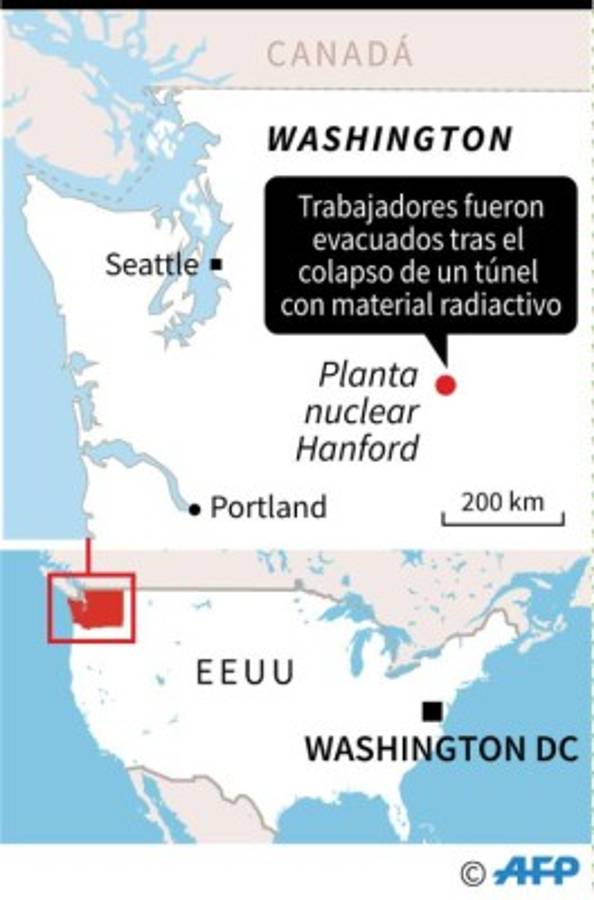 Emergencia en planta nuclear en EEUU tras colapso de túnel