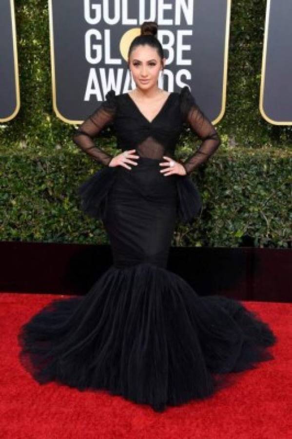 Golden Globes 2019: La hondureña Francia Raisa lució espectacular vestido negro en la alfombra roja