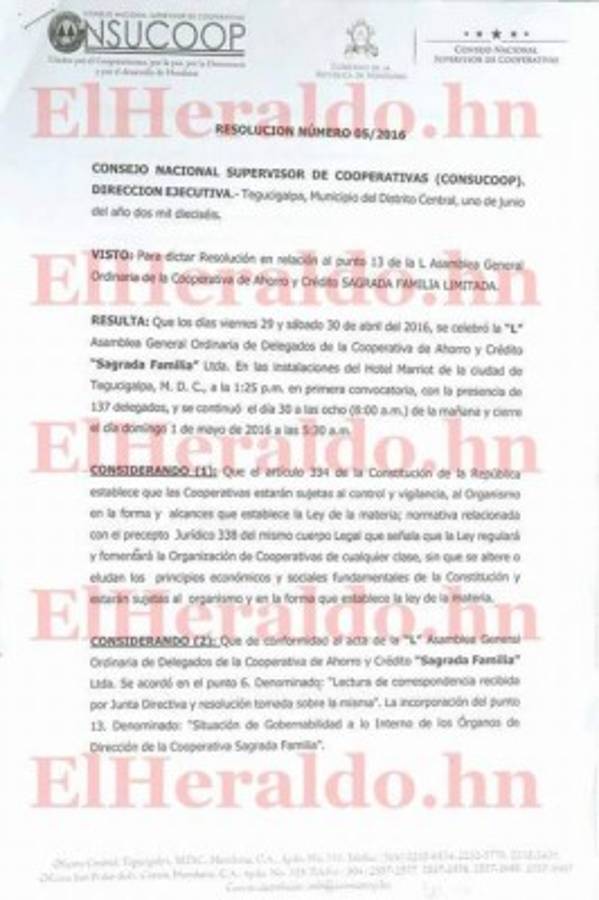 Honduras: Ingobernabilidad en la Cooperativa Sagrada Familia