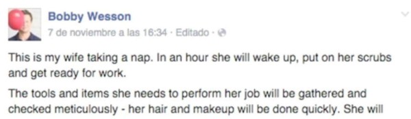 El elogio al arduo trabajo de una enfermera se hace viral