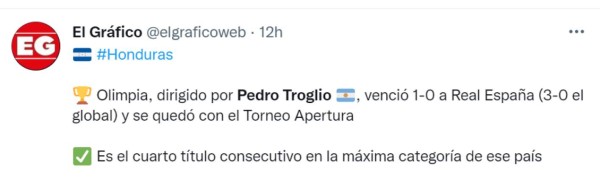 Prensa internacional destaca tetracampeonato del Olimpia de Pedro Troglio