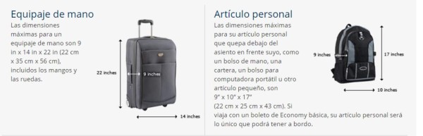 Medidas correctas para el equipaje de mano que las aerolíneas hondureñas  permiten