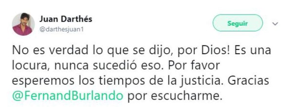 Juan Darthés reacciona ante acusaciones de violación de la argentina Thelma Fardín&nbsp;&nbsp;