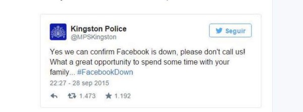 Caída de Facebook cundió el pánico en Inglaterra, tanto que llamaron a la policía&nbsp;&nbsp;&nbsp;