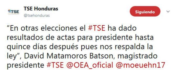 David Matamoros Batson: 'En otras elecciones no hemos tardado (el TSE) hasta 15 días en dar resultados presidenciales'