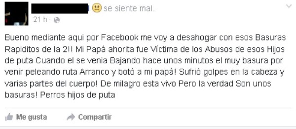Denuncia: Rapidito casi mata a sexagenario y se da a la fuga