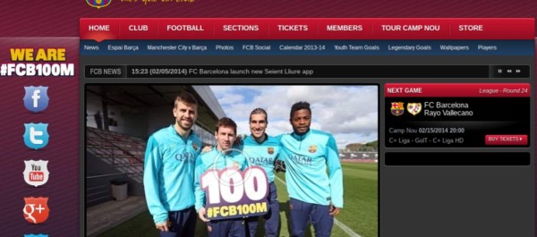 El Sitio Web del F.C. Barcelona cumple 18 años