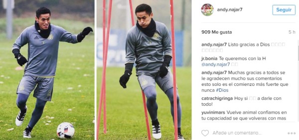 El legionario Andy Nájar se reporta listo para regresar a las canchas